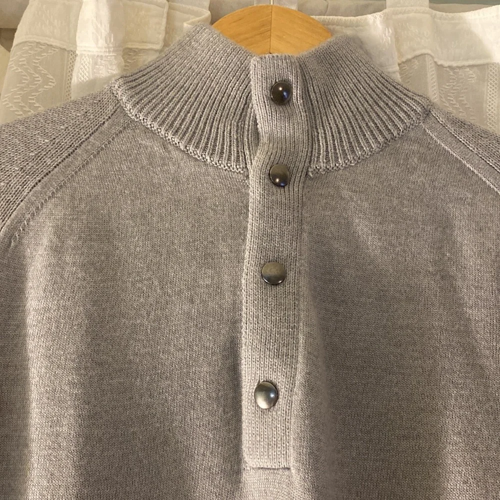 Banana Republic Merino Extra Fine Wool 1/4 Button Sweater